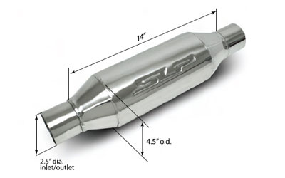 SLP Bullet-Type 2.5" Inlet/Outlet Muffler - Each