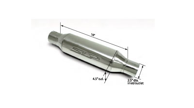 SLP Bullet-Type 2.5" Inlet/Outlet Resonator - Each Image #